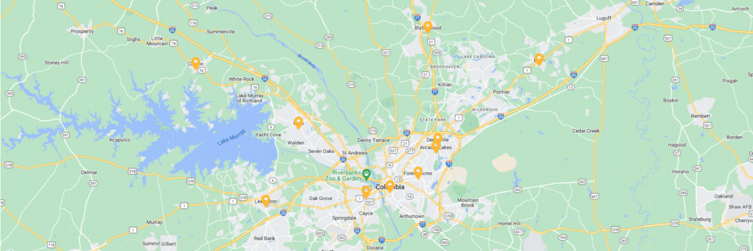 Pressure Washing in Columbia SC service map